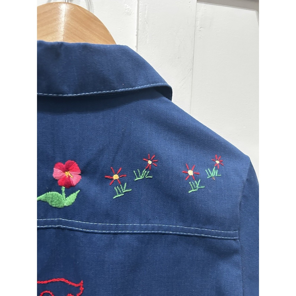 VTG 60s 70s Toughskins Union Dark Wash Indigo Long Sleeve Sears Put on Shop 16 - Picture 9 of 16